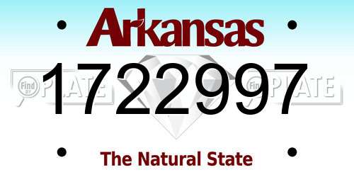 1722997 Arkansas License Plate