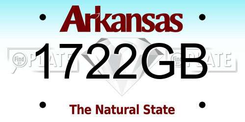 1722GB Arkansas License Plate