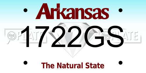1722GS Arkansas License Plate