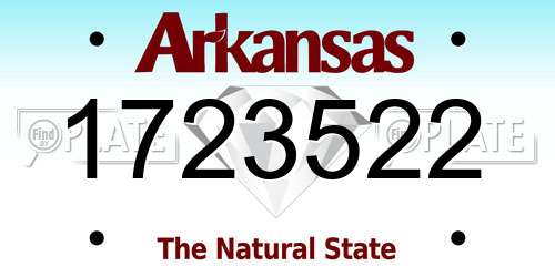 1723522 Arkansas License Plate