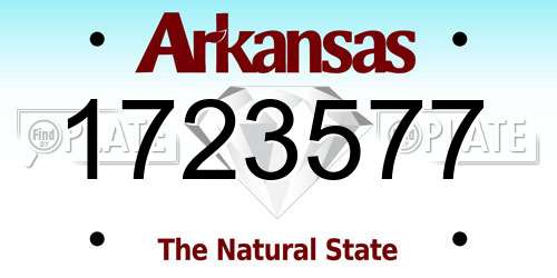 1723577 Arkansas License Plate