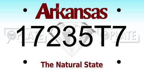 17235T7 Arkansas License Plate