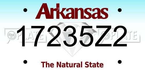17235Z2 Arkansas License Plate