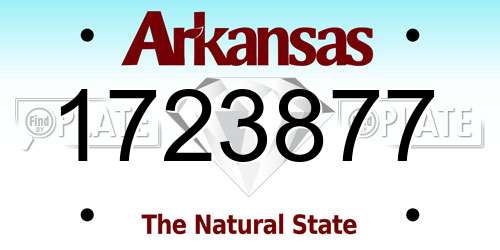 1723877 Arkansas License Plate
