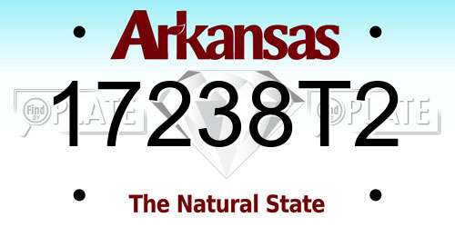 17238T2 Arkansas License Plate