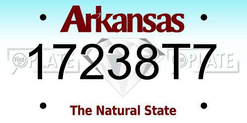 17238T7 Arkansas License Plate