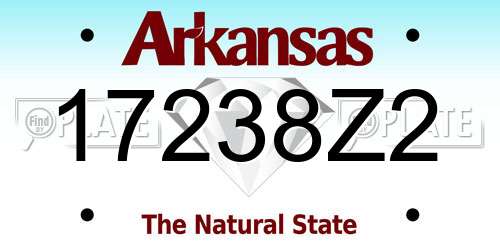 17238Z2 Arkansas License Plate