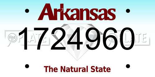 1724960 Arkansas License Plate