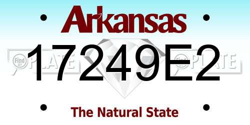 17249E2 Arkansas License Plate