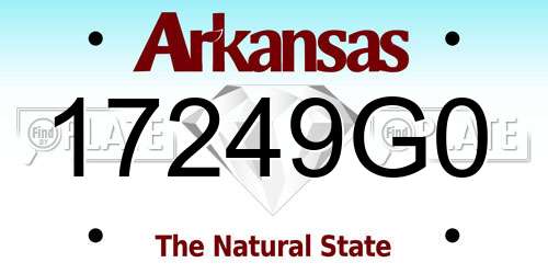 17249G0 Arkansas License Plate