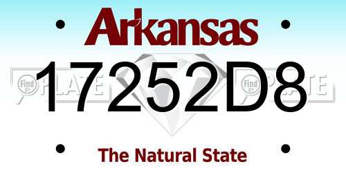 17252D8 Arkansas License Plate