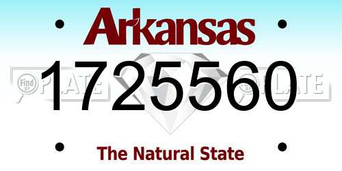 1725560 Arkansas License Plate