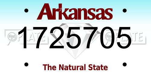 1725705 Arkansas License Plate