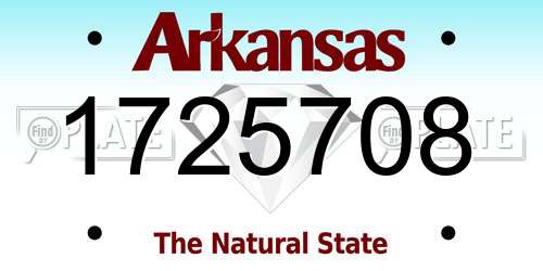 1725708 Arkansas License Plate