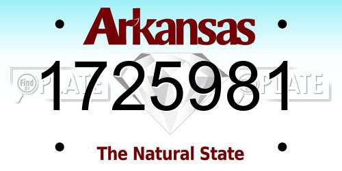 1725981 Arkansas License Plate