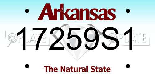 17259S1 Arkansas License Plate