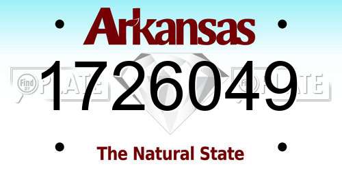 1726049 Arkansas License Plate