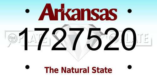 1727520 Arkansas License Plate