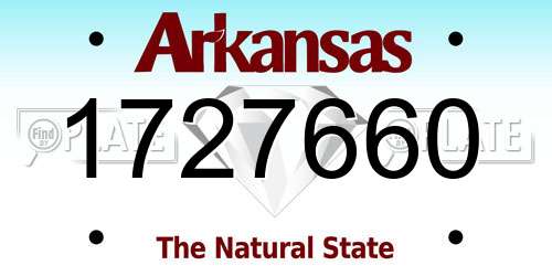 1727660 Arkansas License Plate