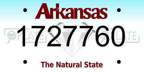 1727760 Arkansas License Plate
