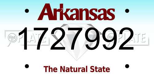 1727992 Arkansas License Plate