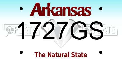 1727GS Arkansas License Plate