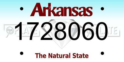 1728060 Arkansas License Plate