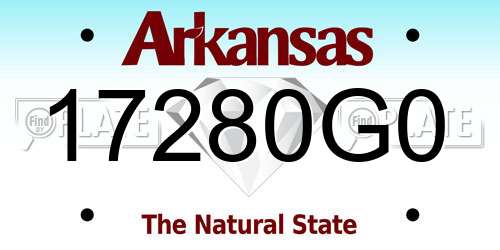17280G0 Arkansas License Plate