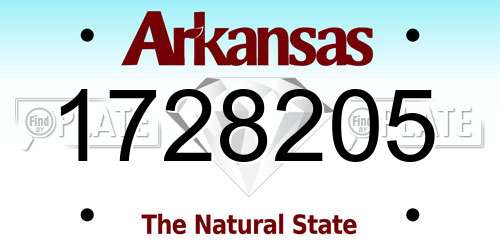 1728205 Arkansas License Plate