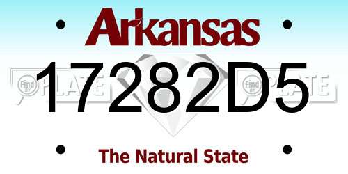 17282D5 Arkansas License Plate
