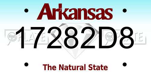 17282D8 Arkansas License Plate
