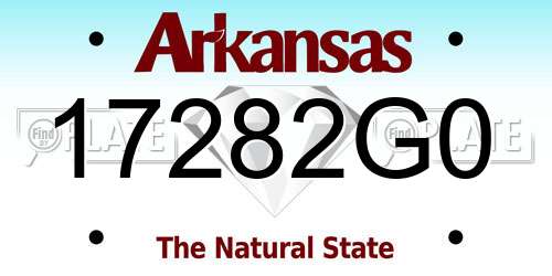 17282G0 Arkansas License Plate