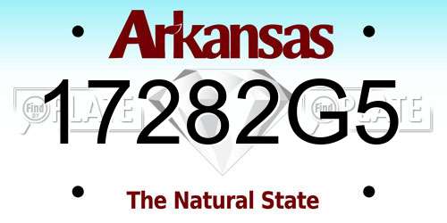 17282G5 Arkansas License Plate