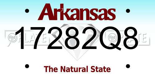 17282Q8 Arkansas License Plate