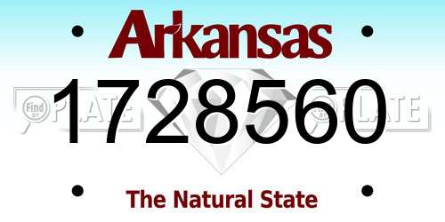 1728560 Arkansas License Plate