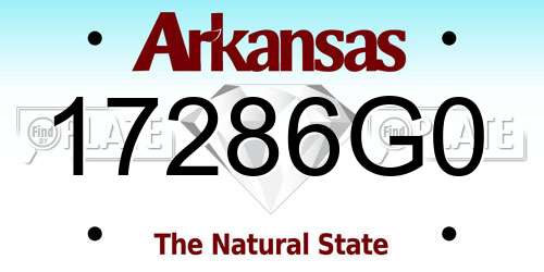 17286G0 Arkansas License Plate