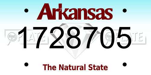 1728705 Arkansas License Plate