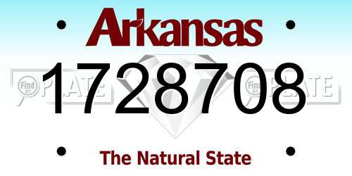 1728708 Arkansas License Plate