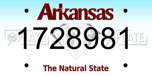 1728981 Arkansas License Plate