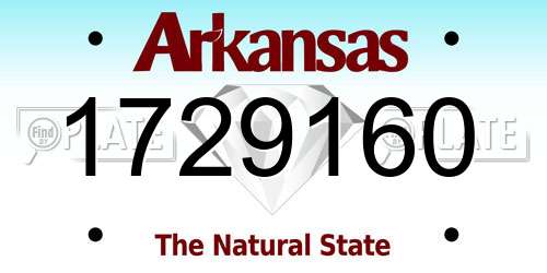 1729160 Arkansas License Plate