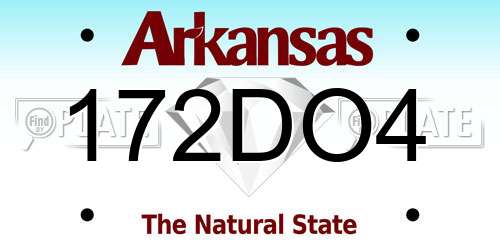 172DO4 Arkansas License Plate