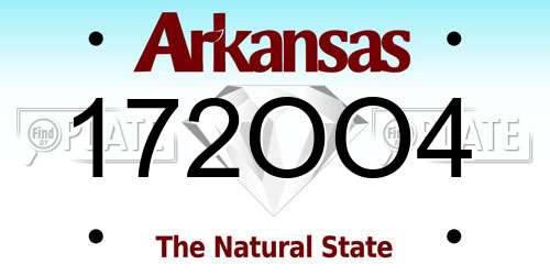 172OO4 Arkansas License Plate
