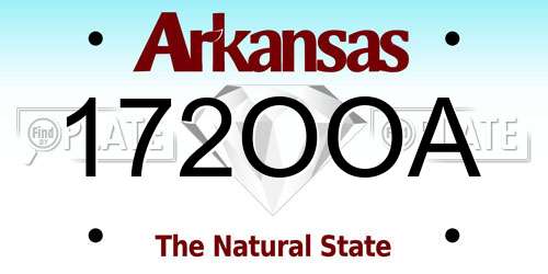 172OOA Arkansas License Plate