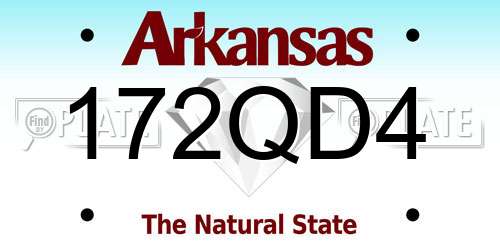 172QD4 Arkansas License Plate