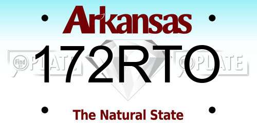 172RTO Arkansas License Plate