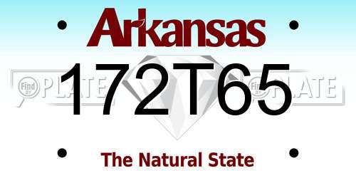 172T65 Arkansas License Plate