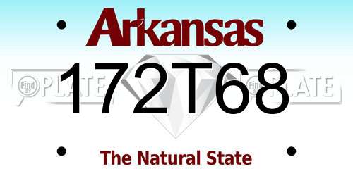 172T68 Arkansas License Plate