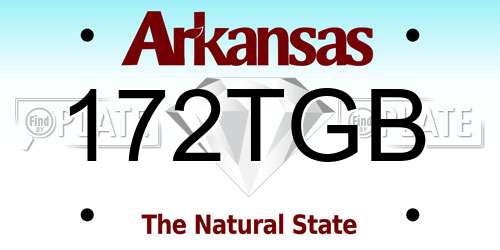 172TGB Arkansas License Plate