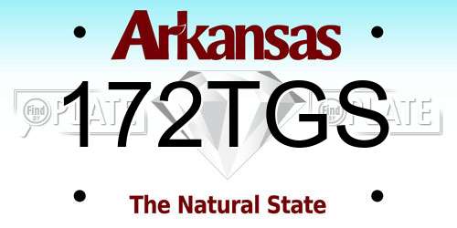 172TGS Arkansas License Plate