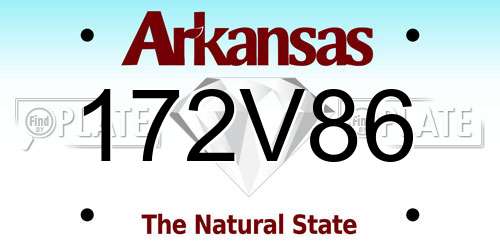 172V86 Arkansas License Plate